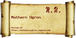 Mathern Ugron névjegykártya